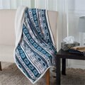 Daphnes Dinnette Fleece Sherpa Blanket Throw - Snowflakes DA3242788